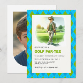 Golf Par-Tee Kinder Golf Thema Geburtstagsfeier Einladung