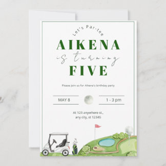 Golf Par tee Kinderparty Einladung