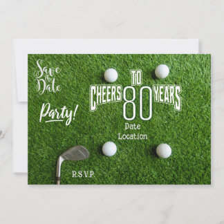 Golf Par Tee Party 80. Geburtstag zum Golfer Einladung