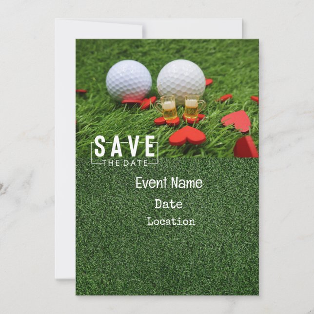 Golf Par Tee Party Einladung mit Golfball (Vorderseite)
