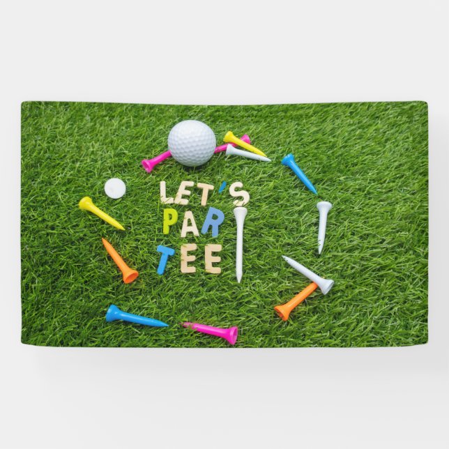 Golf Par Tee Party mit Golfball bunten T-Shirts   Banner (Horizontal)