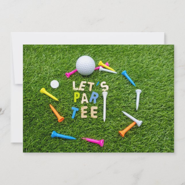 Golf Par Tee Party mit golfbunten T-Shirts   Einladung (Vorderseite)
