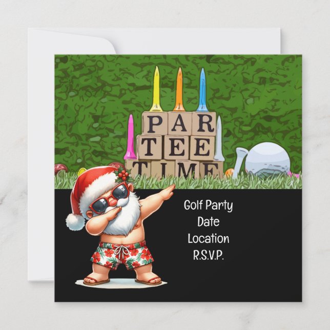 Golf Par tee Party Weihnachten Juli Save The Date (Vorderseite)