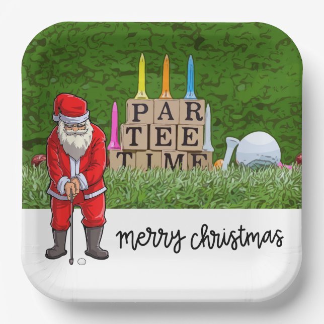 Golf Par tee Party Weihnachten Weihnachten lustig Pappteller (Vorderseite)