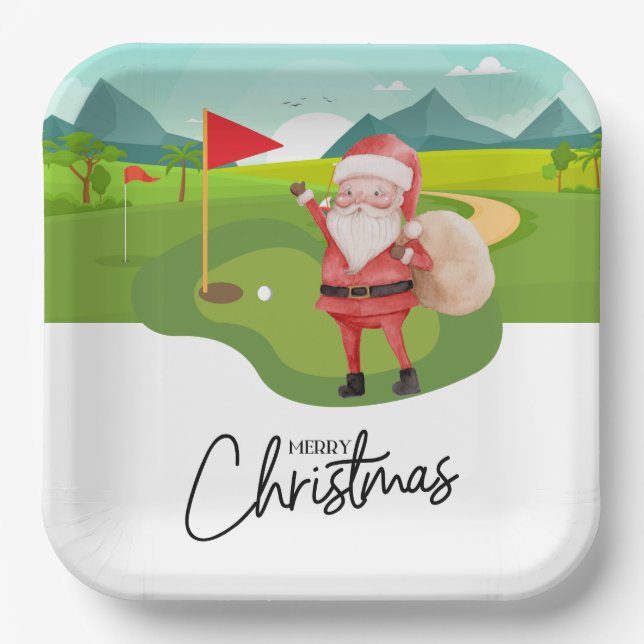 Golf Par Tee Party Weihnachts-Party Pappteller (Vorderseite)