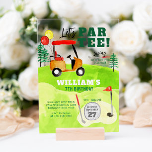 Golf Par-tee Swing By Jungen Kinder Geburtstag Acryleinladungen