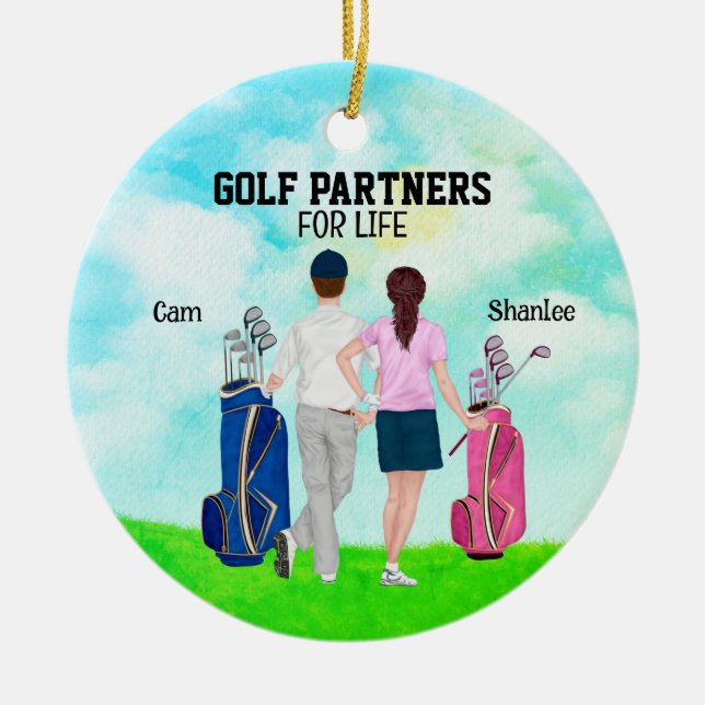Golf Partner für das Leben individuelle Name Keramik Ornament (Vorne)