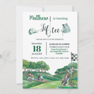 Golf Party 50. Fünfter Geburtstag Green Golfplatz Einladung