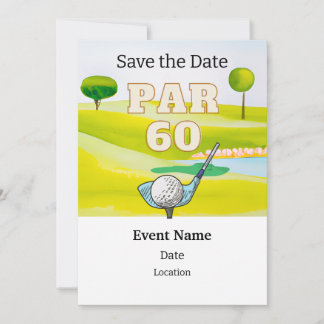 Golf Party 60. Geburtstag Save the Date für Golfer Einladung