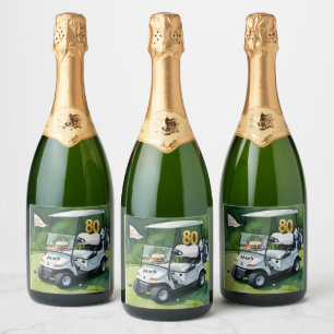 Golf Party 80. Geburtstag mit Golfwagen auf Grün