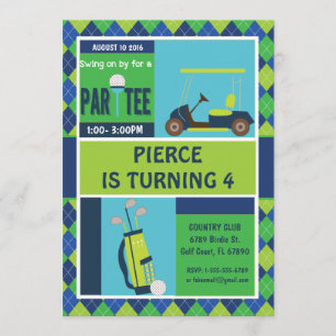 Golf Party Einladung - Golf Geburtstag Personalisi