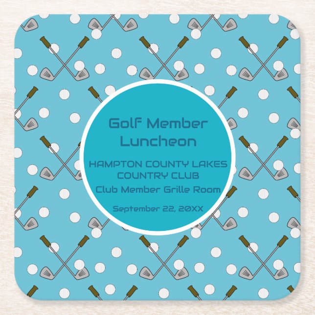 Golf Party Paper Blue Untersetzer (Vorderseite)