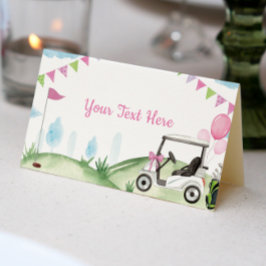 Golf Party Pink Girl Geburtstags-Platzkarte Platzkarte