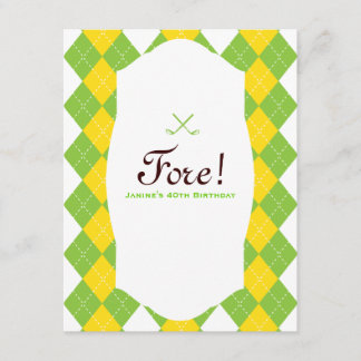 Golf Party Raute Preppy Einladung