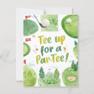 Golf Party Sprichwort Abschlag für Par Tee Postkarte