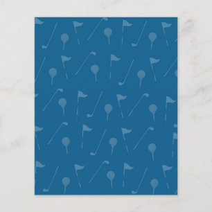 Golf Pattern Scrapbook Paper - Blue Golf Pattern