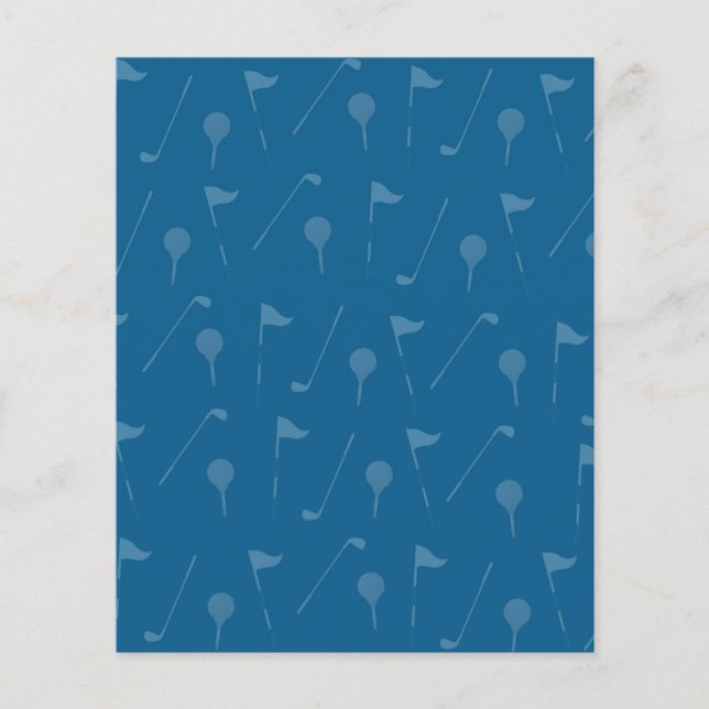 Golf Pattern Scrapbook Paper - Blue Golf Pattern (Vorderseite)