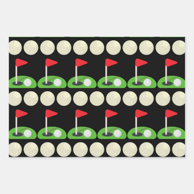 Golf Patternpapier Geschenkpapier Set (Vorderseite 3)