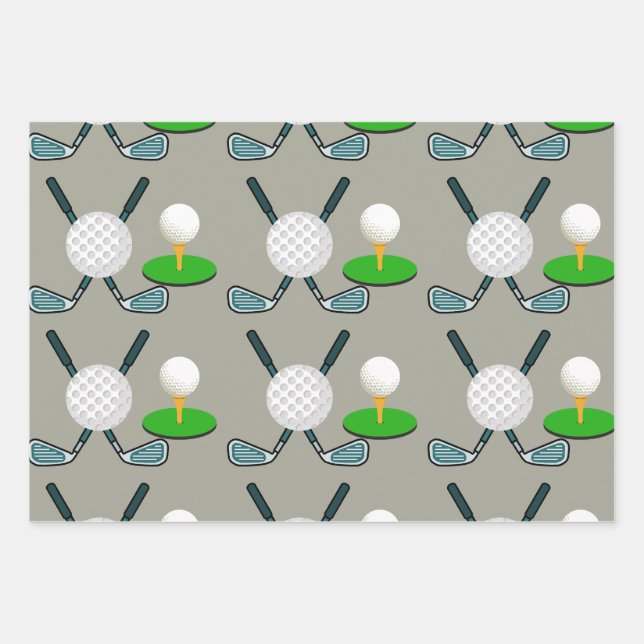 Golf Patternpapier Geschenkpapier Set (Vorderseite 3)