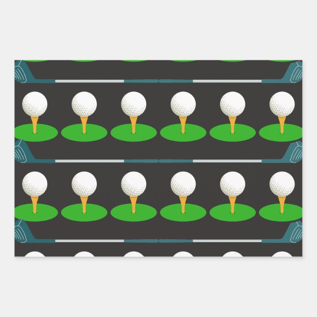 Golf Patternpapier Geschenkpapier Set (Vorderseite 3)