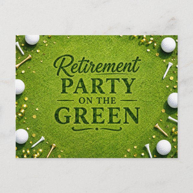 GOLF PENSIONSPARTY auf dem Grün Postkarte (Vorderseite)