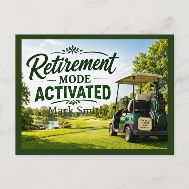 GOLF PENSIONSPARTY auf dem Grün Postkarte (Vorderseite)