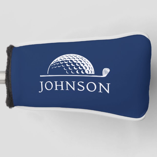 Golf Personalisiert Name Navy Blue Putter Golf Headcover (Vorderseite)