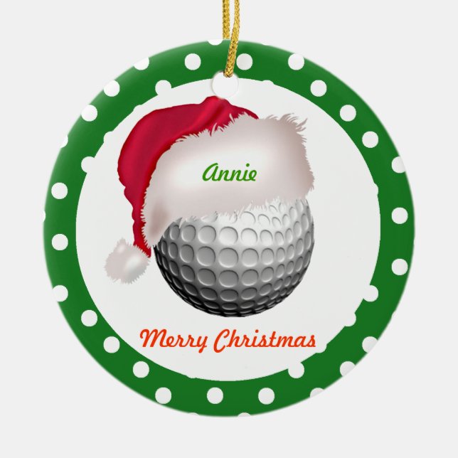 Golf personalize-Ornament Santa Ball Keramikornament (Vorne)