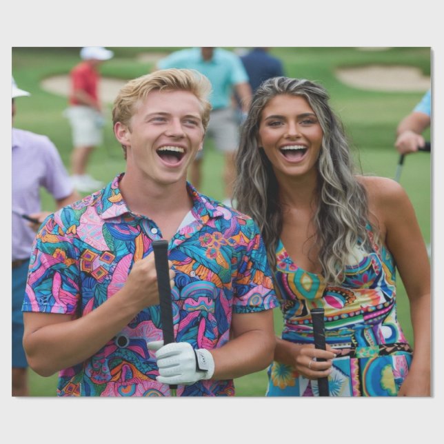 Golf Photo Customize Personalize Geschenkpapier (Flach)