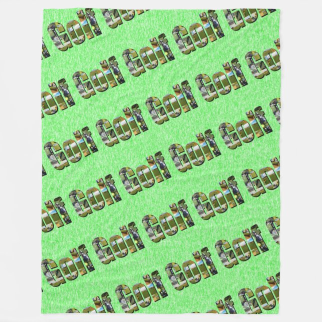 Golf Picture Logo, groß Fleecedecke (Vorderseite)