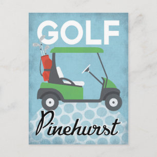 Golf Pinehurst - Retro Vintage Reise Postkarte