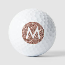 Golf Pink Monogram Erstmalige Rose Gold Glitzer
