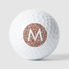 Golf Pink Monogram Erstmalige Rose Gold Glitzer Golfball