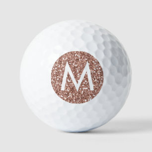 Golf Pink Monogram Erstmalige Rose Gold Glitzer Golfball