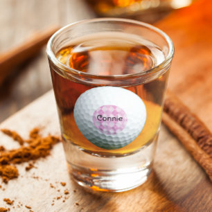 Golf Pink Raute Personalisiert Shotglas Schnapsglas