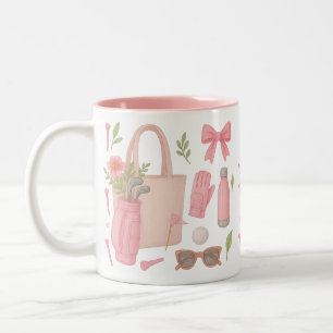 Golf Pink zum Thema Golfen für Frau Golfer Zweifarbige Tasse