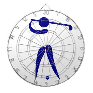 Golf Player Blue White Sports, fügen Sie Text und  Dartscheibe