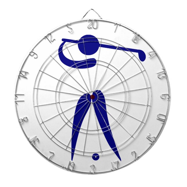 Golf Player Blue White Sports, fügen Sie Text und  Dartscheibe (vorne)