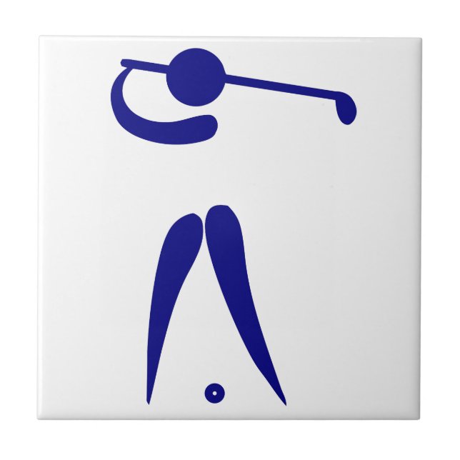 Golf Player Blue White Sports, fügen Sie Text und  Fliese (Vorderseite)