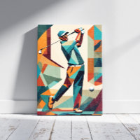 Golf Player Cubism Canvas Print