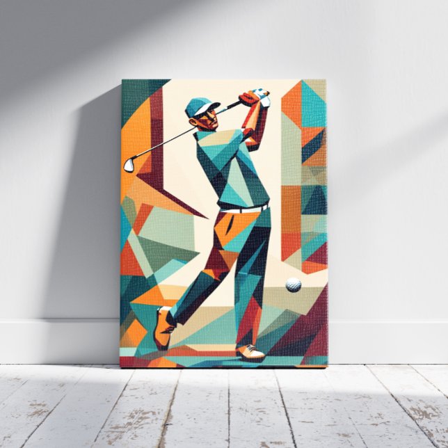 Golf Player Cubism Canvas Print Leinwanddruck (Von Creator hochgeladen)
