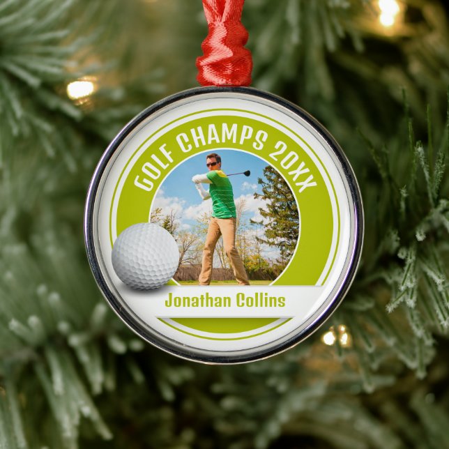 Golf Player Foto | Golfmeister 20XX Ornament Aus Metall (Baum)