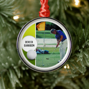 Golf Player Foto Personalisierbar Ornament Aus Metall