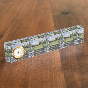 Golf-Player in einem Glas-Tumbler mit Golfplatz, Namensplakette