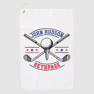 Golf Player Monogram Template Golf Handtuch