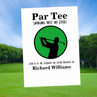 Golf Player Swinging into My Fifties 50th Birthday Einladung