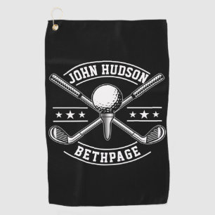 Golf Player White Monogram Golf Handtuch