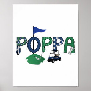 Golf Poppa Loch in einem Golf Erster Geburtstag Poster