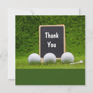 Golf Postcard mit Dankeschön Wort auf schwarzer Br Karte