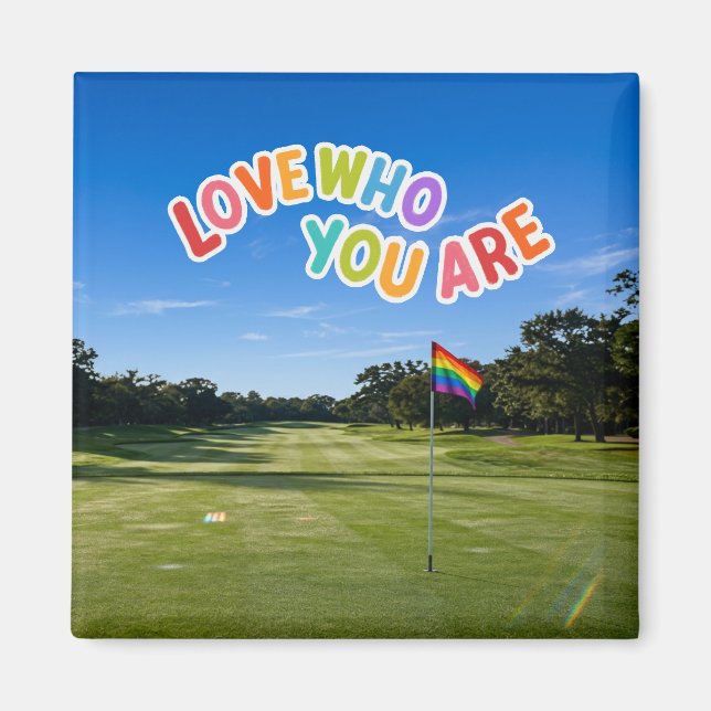 Golf Pride auf Golfplatz regenbogenfarbenem Thema Magnet (Vorne)
